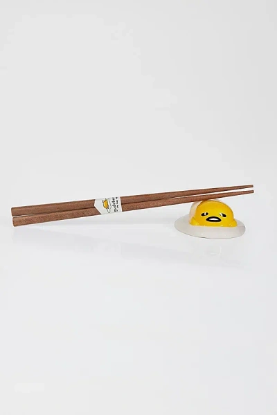 Urban Outfitters Gudetama The Lazy Egg Ceramic Chopstick Holder Set In Yellow At