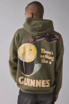 Urban Outfitters Guinness Pint Graphic Hoodie Sweatshirt In Dark Green, Men's At  In Green