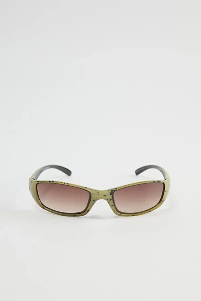 Urban Outfitters Gunnar Speckled Wrap Sunglasses In Green, Men's At