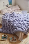 Urban Outfitters Gwendolyn Fleece Puffy Throw Blanket In Blue Heron At  In Purple