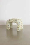 Urban Outfitters Hale Floral Patterned Curving Ottoman In Ivory Combo At