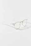 Urban Outfitters Half-frame Blue Light Readers In Clear, Men's At  In Metallic