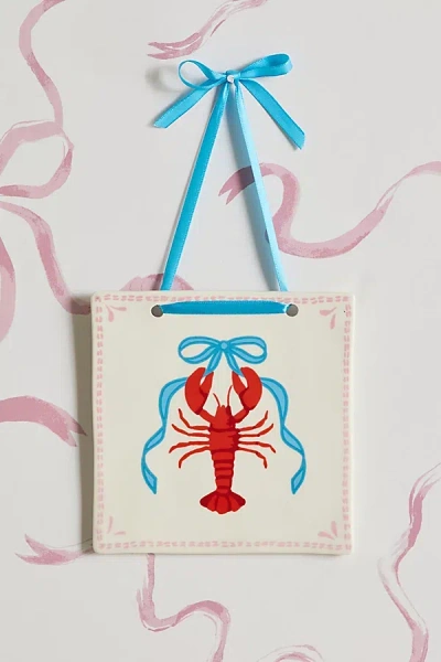 Urban Outfitters Hamptons Icon Ceramic Tile Wall Hanging In Bow Lobster At
