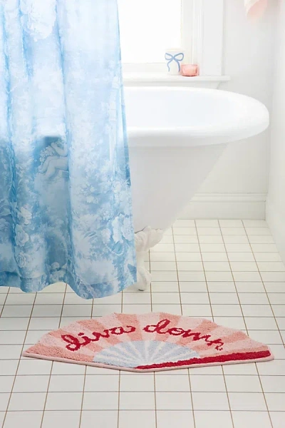Urban Outfitters Hand Fan Shaped Tufted Bath Mat In Pink At  In Blue