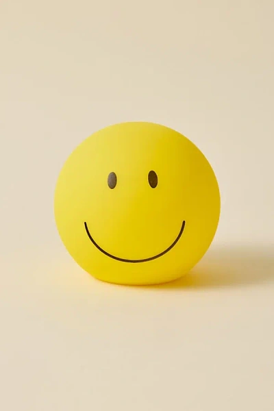 Urban Outfitters Happy Face Shape Silicone Led Table Lamp In Yellow Smiley At