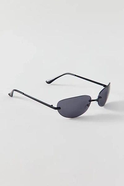 Urban Outfitters Harlow Rimless Oval Sunglasses In Black, Men's At