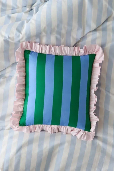 Urban Outfitters Harper Awning Striped Throw Pillow In Blue At