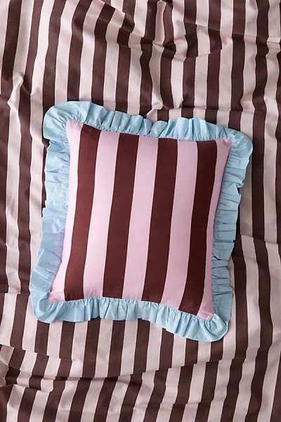 Urban Outfitters Harper Awning Striped Throw Pillow In Rose At