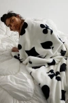 Urban Outfitters Harper Faux Fur Printed Throw Blanket In Cards At  In White