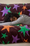 Urban Outfitters Harper Faux Fur Printed Throw Blanket In Stars At  In Brown
