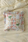 Urban Outfitters Harper Patterned Ruffle Throw Pillow In Cream Porto At