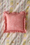 Urban Outfitters Harper Patterned Ruffle Throw Pillow In Pink Painted At