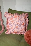 Urban Outfitters Harper Ruffle Throw Pillow In Peach At  In Multi