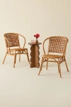 Urban Outfitters Hayes Rattan Dining Chair Set In Natural At  In Brown