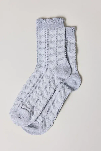 Urban Outfitters Heart Applique Crew Sock In Grey, Women's At  In Gray