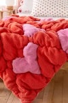 Urban Outfitters Heart Cloud Fleece Throw Blanket In Red At