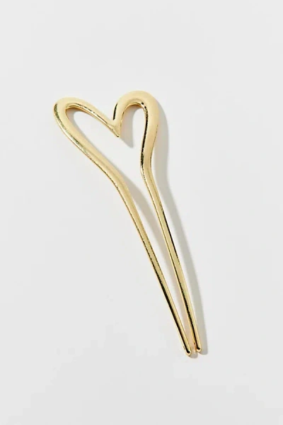 Urban Outfitters Heart Metal Hair Pin In Gold, Women's At