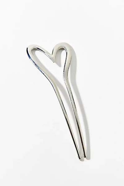 Urban Outfitters Heart Metal Hair Pin In Silver, Women's At