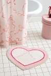 Urban Outfitters Heart Shape Bow Plush Tufted Bath Mat In Pink At  In Pink