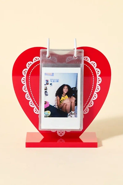 Urban Outfitters Heart Shape Instax Mini Blinder Flip Picture Frame In Red At