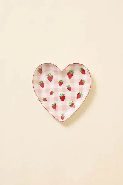Urban Outfitters Heart Shape Metal Trinket Dish In Pink At