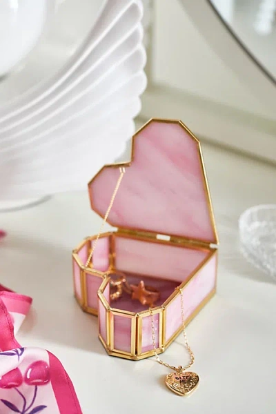 Urban Outfitters Heart Stained Glass Jewelry Box In Pink At