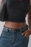 Urban Outfitters Heavy Metal Studded Slim Leather Belt In Black, Women's At  In Black