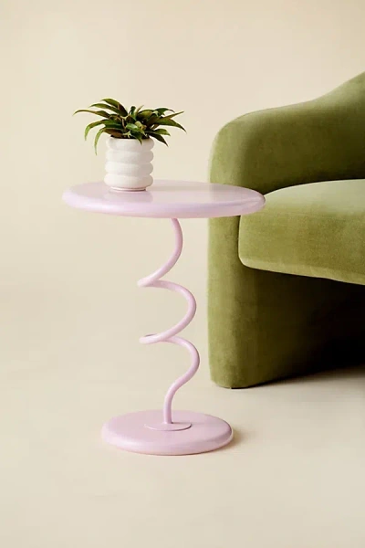 Urban Outfitters Helix Spiral Metal Side Table In Rose At  In Pink