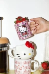 URBAN OUTFITTERS HELLO KITTY GLITTER STRAWBERRY MUG IN PINK AT URBAN OUTFITTERS