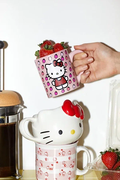Urban Outfitters Hello Kitty Glitter Strawberry Mug In Pink At