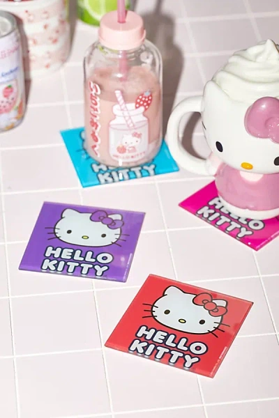 Urban Outfitters Hello Kitty Multi-color Glass Coaster Set At