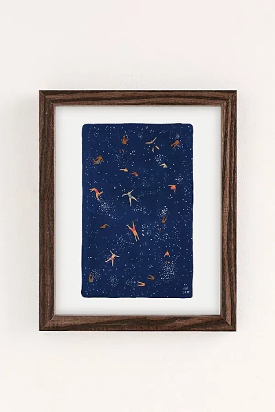 Urban Outfitters Helo Birdie Sky Swim Art Print In Walnut Wood Frame At