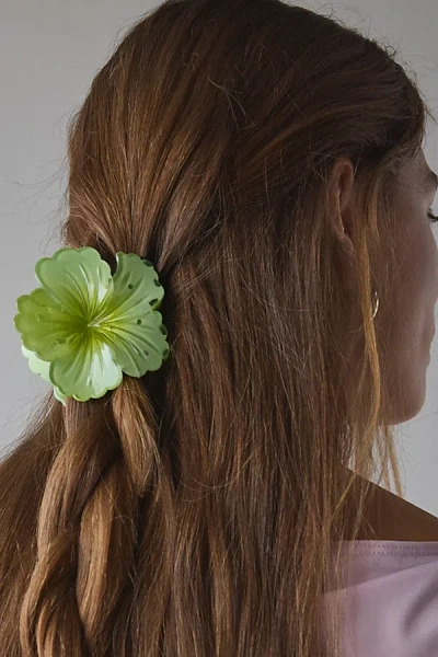 Urban Outfitters Hibiscus Flower Claw Clip In Light Green, Women's At
