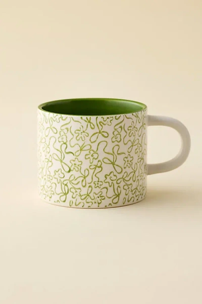 Urban Outfitters Hidden Icon Peekaboo Ceramic Mug In Goose Green At