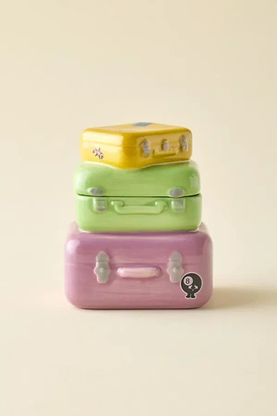 Urban Outfitters Hit The Road Suitcase Shape Ceramic Stash Box In Yellow At  In Multi