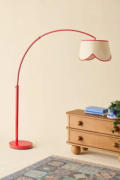 Urban Outfitters Holly Arc Floor Lamp In Red At