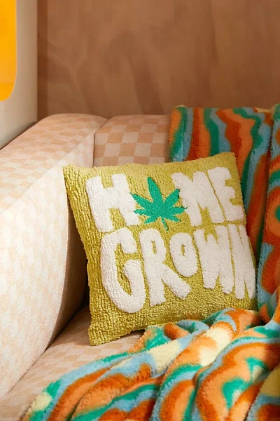Urban Outfitters Home Grown Throw Pillow In Lime At  In Multi