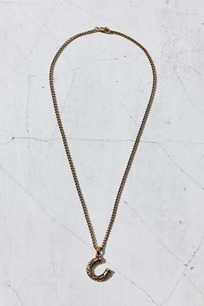 Urban Outfitters Horseshoe Pendant Stainless Steel Necklace In Gold, Men's At