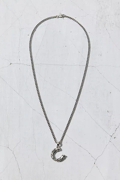 Urban Outfitters Horseshoe Pendant Stainless Steel Necklace In Silver, Men's At