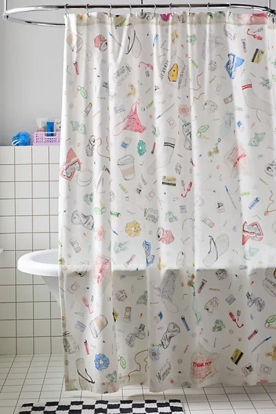 Urban Outfitters Hot Mess Shower Curtain In Assorted At  In White
