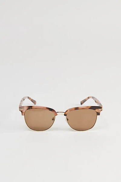 Urban Outfitters Hudson Square Half-frame Sunglasses In Brown, Men's At