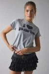 Urban Outfitters I Heart La Applique Graphic Slim Tee In Grey, Women's At