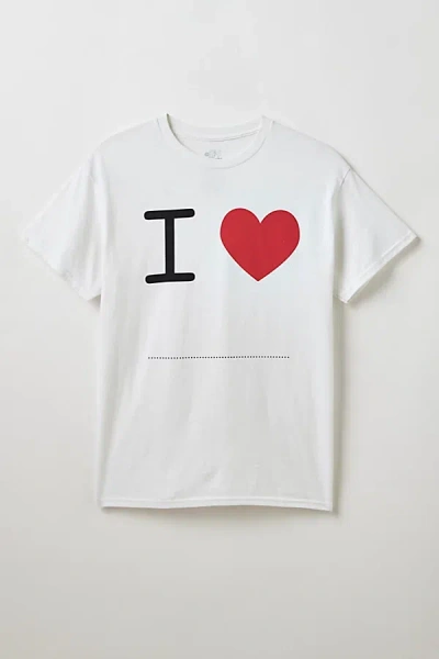 Urban Outfitters I Love Blank Graphic Tee In White, Men's At