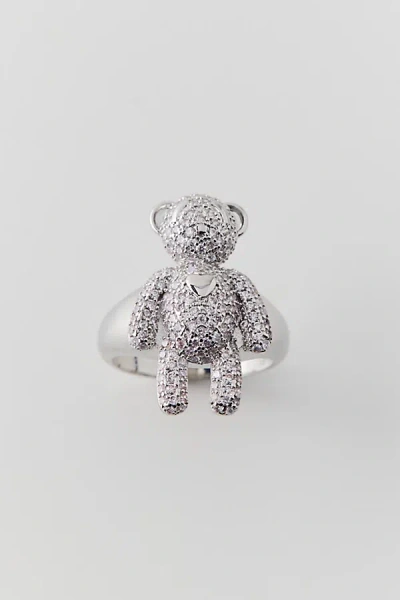 Urban Outfitters Iced Teddy Ring In Silver, Men's At
