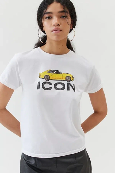 Urban Outfitters Icon Car Shrunken Tee In Off White, Women's At