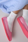 Urban Outfitters Icon Embroidered Quarter Crew Sock In White/pink Butterfly, Women's At