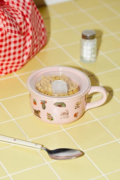 Urban Outfitters Icon Lidded Soup Mug In Sticker At  In Pink