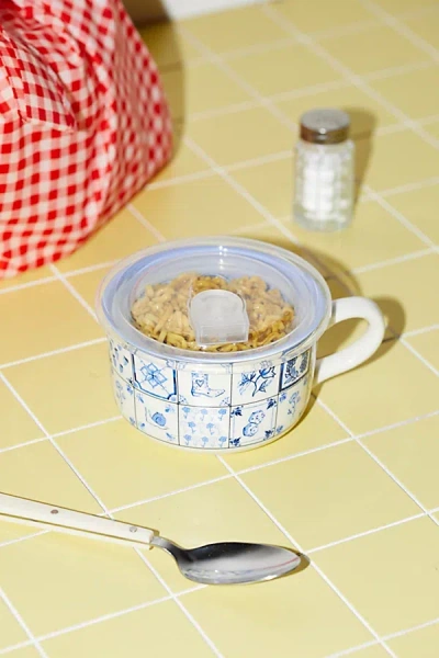 Urban Outfitters Icon Lidded Soup Mug In Tile At  In Blue