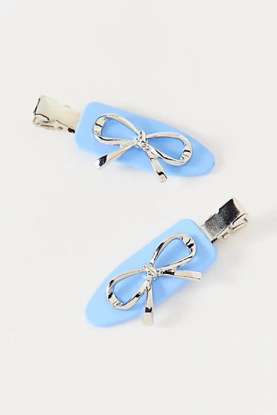 Urban Outfitters Icon No Crease Hair Clip Set In Blue/silver, Women's At