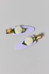 Urban Outfitters Icon No Crease Hair Clip Set In Purple Rosettes, Women's At